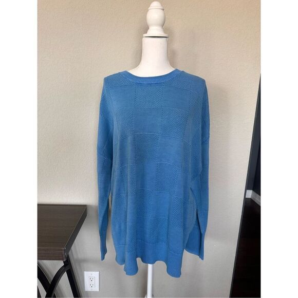 Vineyard Vines Men’s XXL Blue Square Knit Sweater 100% Cotton - Picture 1 of 6